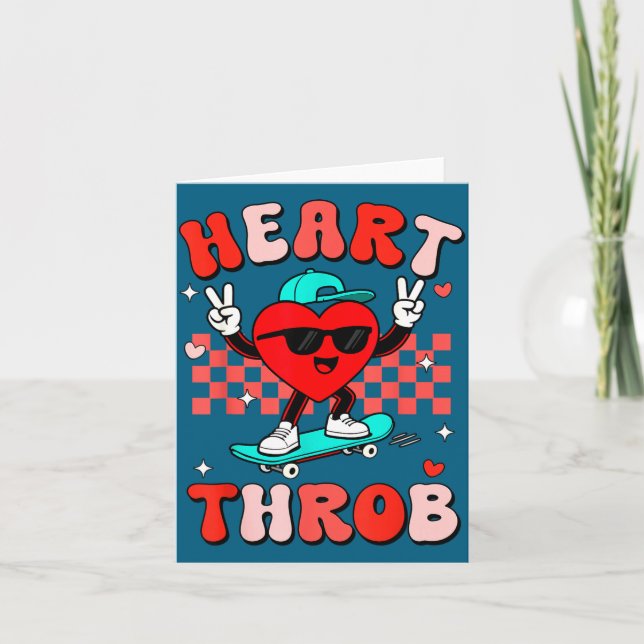 Cartão Retro Groovy Heart Throb Valentines Day Toddlers B (Frente)