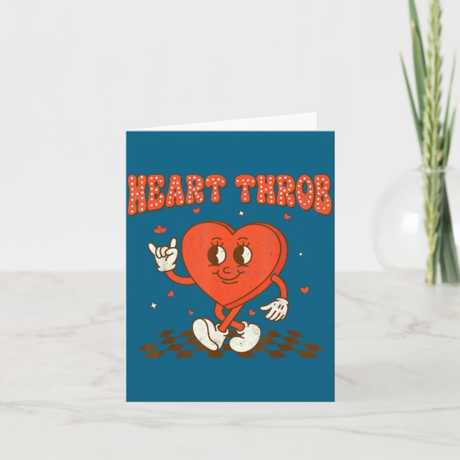 Cartão Retro Groovy Heart Throb Valentines Day Toddlers B (Frente)