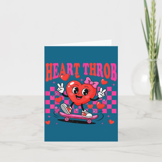 Cartão Retro Groovy Heart Throb Valentines Day Toddlers G (Frente)