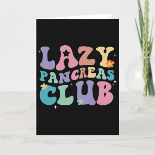 Cartão Retro Groovy Lazy Pancreas Club Tipo 1 Diabetes Aw