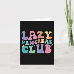 Cartão Retro Groovy Lazy Pancreas Club Tipo 1 Diabetes Aw