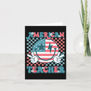 Cartão Retro Groovy Quarto De Julho Sorria Chá Americana
