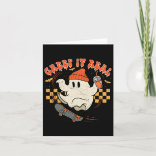 Cartão Retro Halloween É Um Grande Ghost Boy Call Seaso