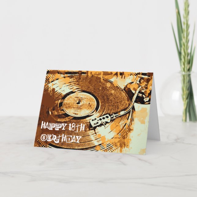 Cartão Retro Happy 18th Birthday Greetings Card (Frente)