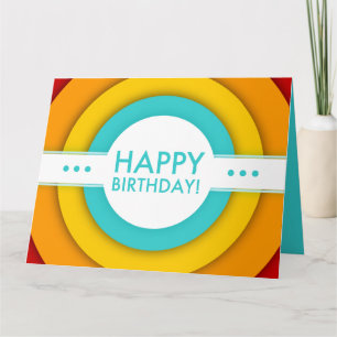 Cartão retro happy birthday