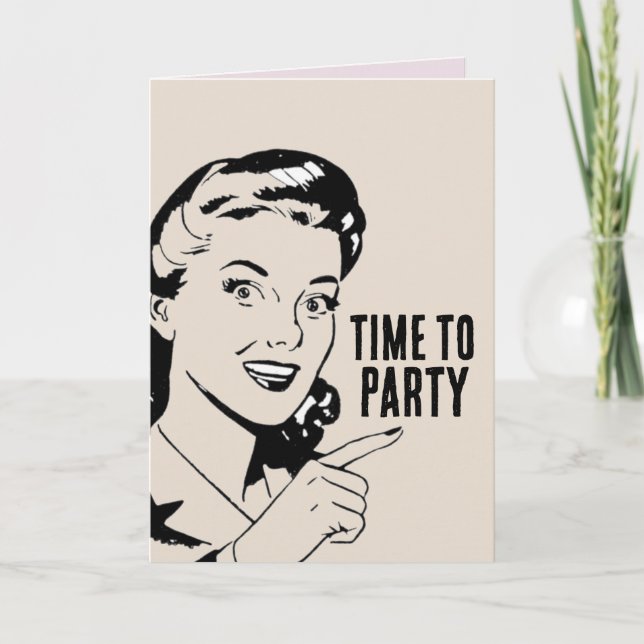 CARTÃO RETRO HOUSEWIFE FUNNY BIRTHDAY GREETING CARD (Frente)