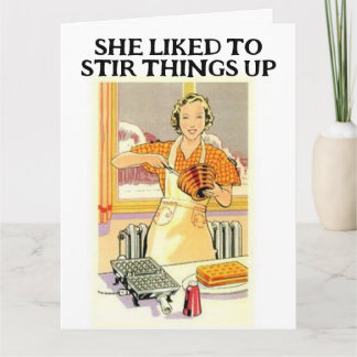 CARTÃO RETRO HOUSEWIFE FUNNY BIRTHDAY GREETING CARDS
