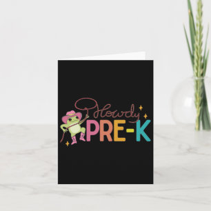 Cartão Retro Howdy Pré-k Engraçado Sapo pré-escola Profes