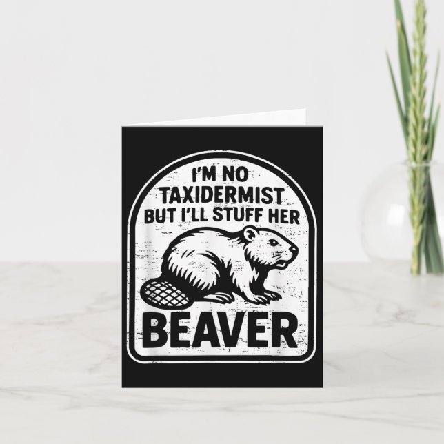 Cartão Retro I'm Sem Taxidermista Mas I'll Coisas (Frente)