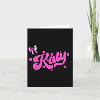 Cartão Retro Katy Xadrez Coquette Laço Borboleta 