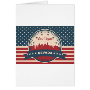 Cartão Retro Las Vegas Skyline
