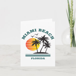 Cartão Retro Legal Miami Beach Mens Womens Flores Beaches