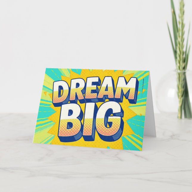 Cartão Retro lettering dream big text (Frente)
