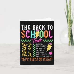 Cartão Retro Lightning Bolt Abcd De Volta À Escola Tour T