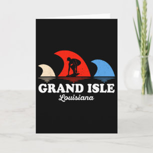Cartão Retro Louisiana Grand Isle Surfe