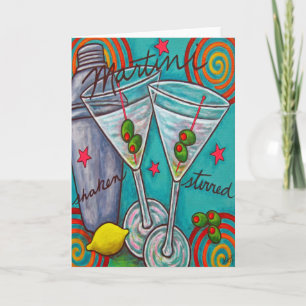 Cartão Retro Martini Greeting/Note Card