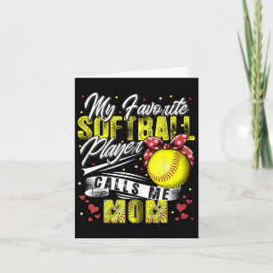 Cartão Retro Meu Jogador de Softbol Favorito Me Chama de