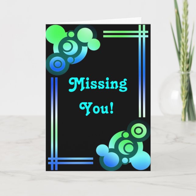 Cartão Retro Missing You Card (Frente)