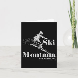 Cartão Retro Montana Bridger Bowl Skiing Tee