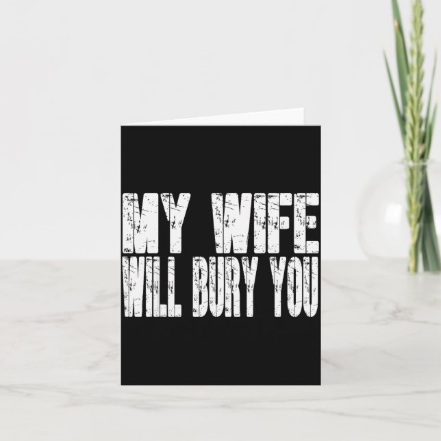 Cartão Retro My Wife Will Bury You Funny Couple Married J (Frente)