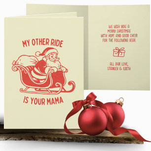Cartão Retro Naughs Yo Mama Feliz Natal