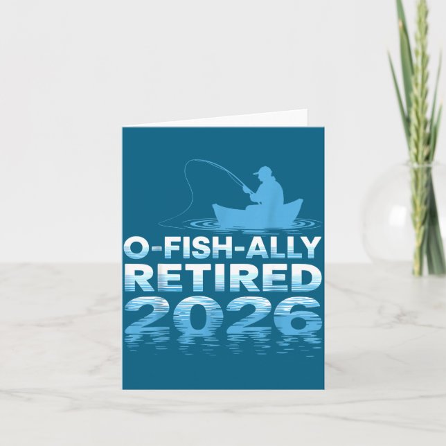 Cartão Retro O-fish-ally Retired 2026 Fisherman Fishing R (Frente)