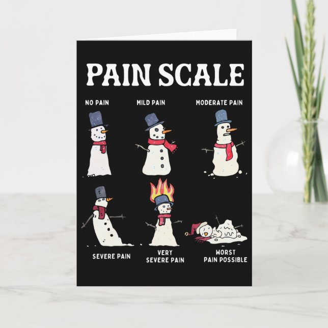 Cartão Retro Pain Scale Snowman Trauma Nurse Christmas Nu (Frente)