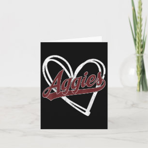 Cartão Retro Personalizado Aggies-coração Homens Mulheres