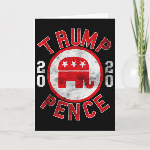Cartão Retro Pro-trump Pence Republicano Elefante Faça Li