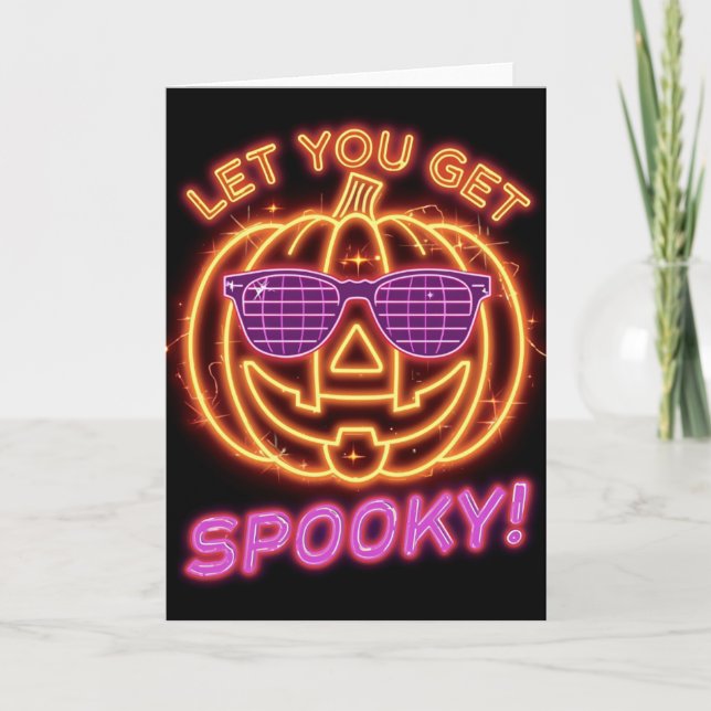 Cartão Retro Pumpkin Disco Halloween Greeting Card – 5x7 (Frente)