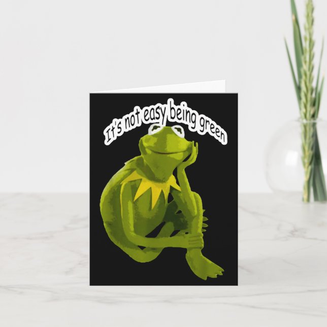 Cartão Retro Quote Its Not Easy Being Green Funny Frog An (Frente)