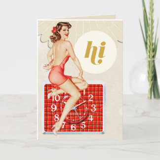 Cartão Retro Radio Pin-up Vintage Style Greeting Card