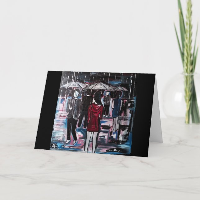 Cartão Retro Rain Painting by Alfred Fox (Frente)