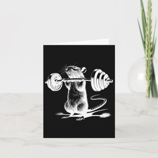 Cartão Retro Rato De Gato De Malhação De Bodybuilding Pes (Frente)