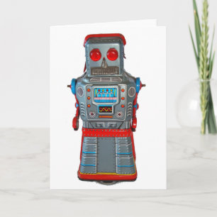 Cartão Retro Robot Blank Greeting Card
