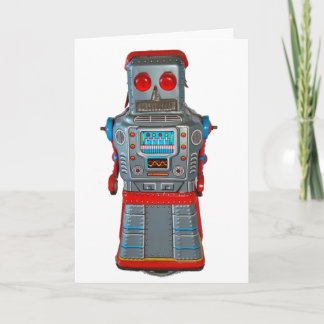 Cartão Retro Robot Blank Greeting Card