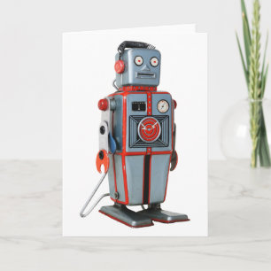 Cartão Retro Robot Blank Greeting Card