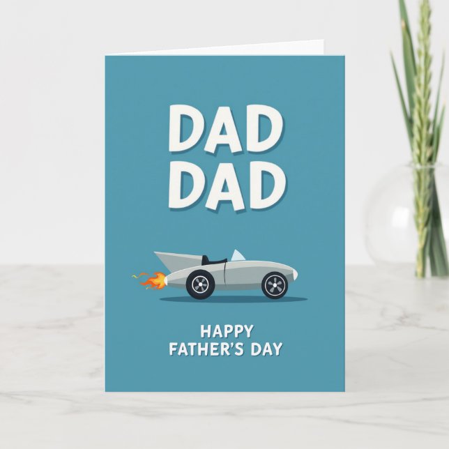 Cartão Retro Rocket Dads Day Card (Frente)