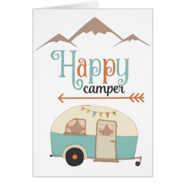 Cartão Retro RV de Camper Cute Feliz
