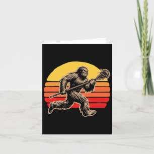 Cartão Retro Sasquatch Lax Bigfoot Lacrosse Vintage