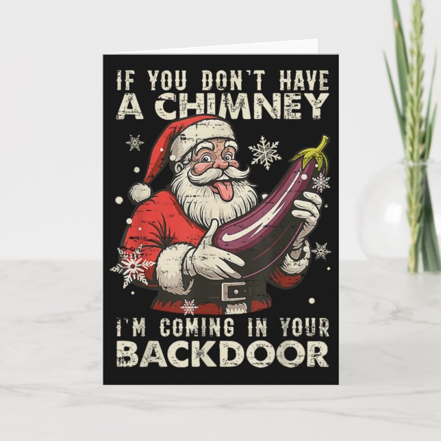 Cartão Retrô Se Você Não Tem Uma Chaminé Estou Entrando E (Frente)