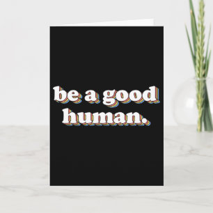 Cartão Retrô Seja Um Bom Humano Positividade Gentileza Po