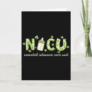 Cartão Retro Shamrock Enfermeira Nicu Feliz Dia de São Pa