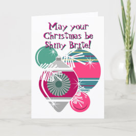 Cartão Retro Shiny Ornaments Natal