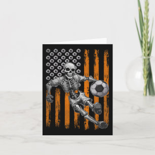 Cartão Retro Skelplay Soccer Usa Flag Halloween B