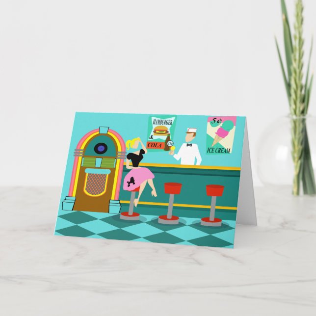 Cartão Retro Soda Fountain Greeting Card (Frente)