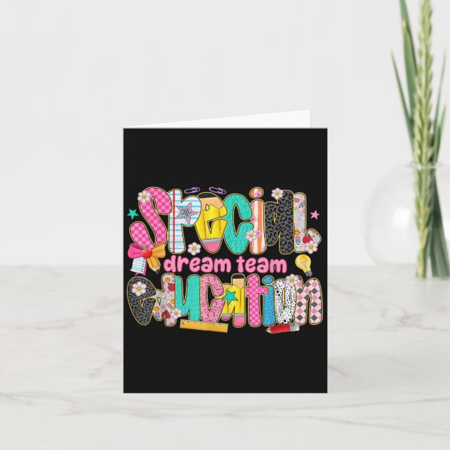 Cartão Retro Special Education Squad Dream Team Sped Teac (Frente)