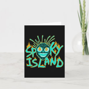 Cartão Retro Spooky Skull Dia de as Bruxas engraçado 2 La
