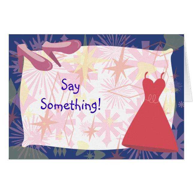 Cartão Retro Spunky Gal (Frente Horizontal)