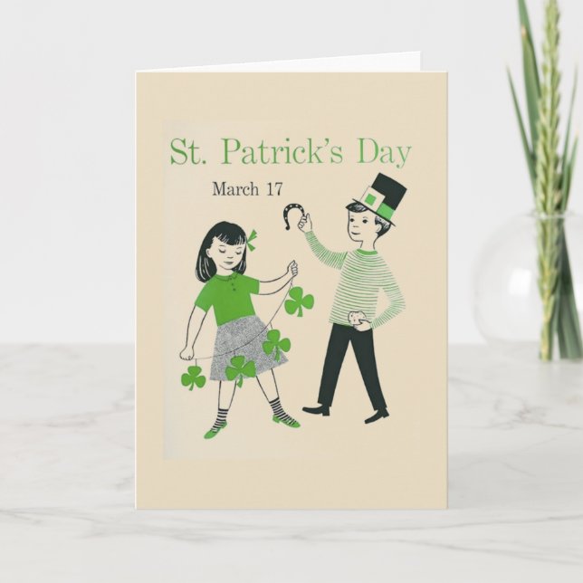Cartão Retro St. Patrick's Day Greeting Card (Frente)